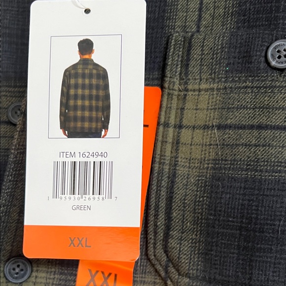 Men's Plaid Shirt Jacket - Blue and Green - Picture 6 of 9